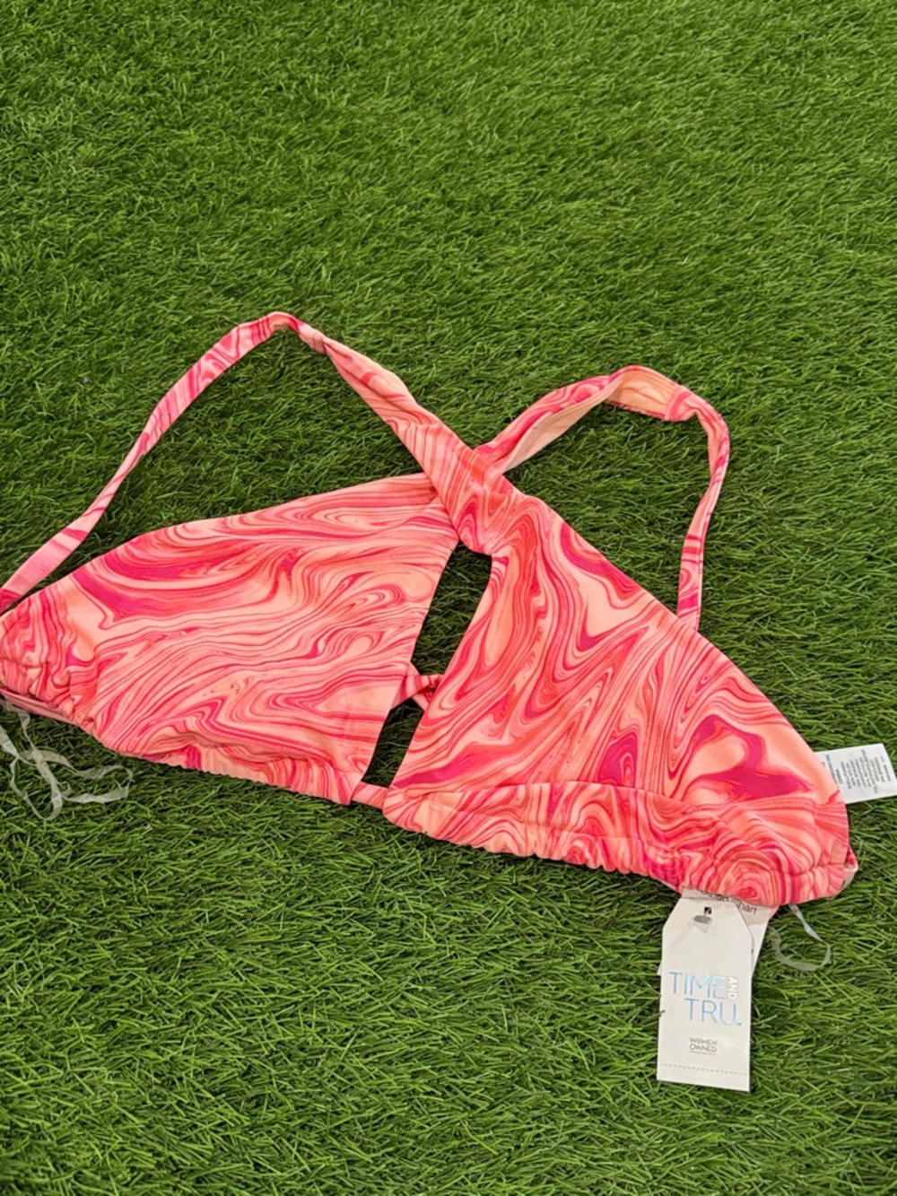 Time and Tru Bikini Top with Adjustable Ties